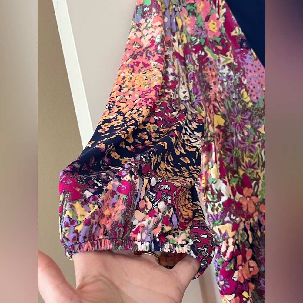 London Times Floral V-Neck Midi Dress in Multicolor Women’s size 16 - Picture 10 of 16